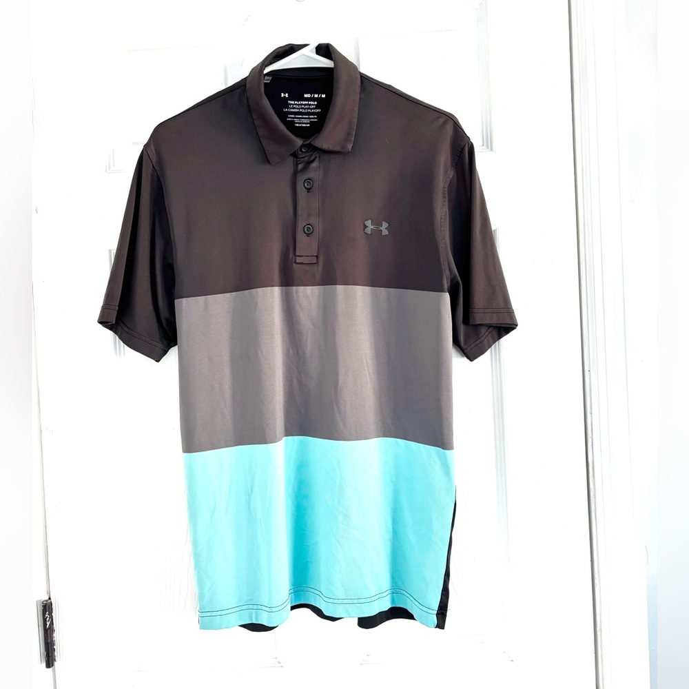 Under Armour Black and Gray Performance Polo Shirt
